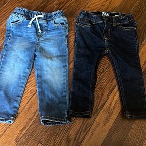 Two pair of boys jeans Cat and Jack the other is B’gosh! There is two brands!
